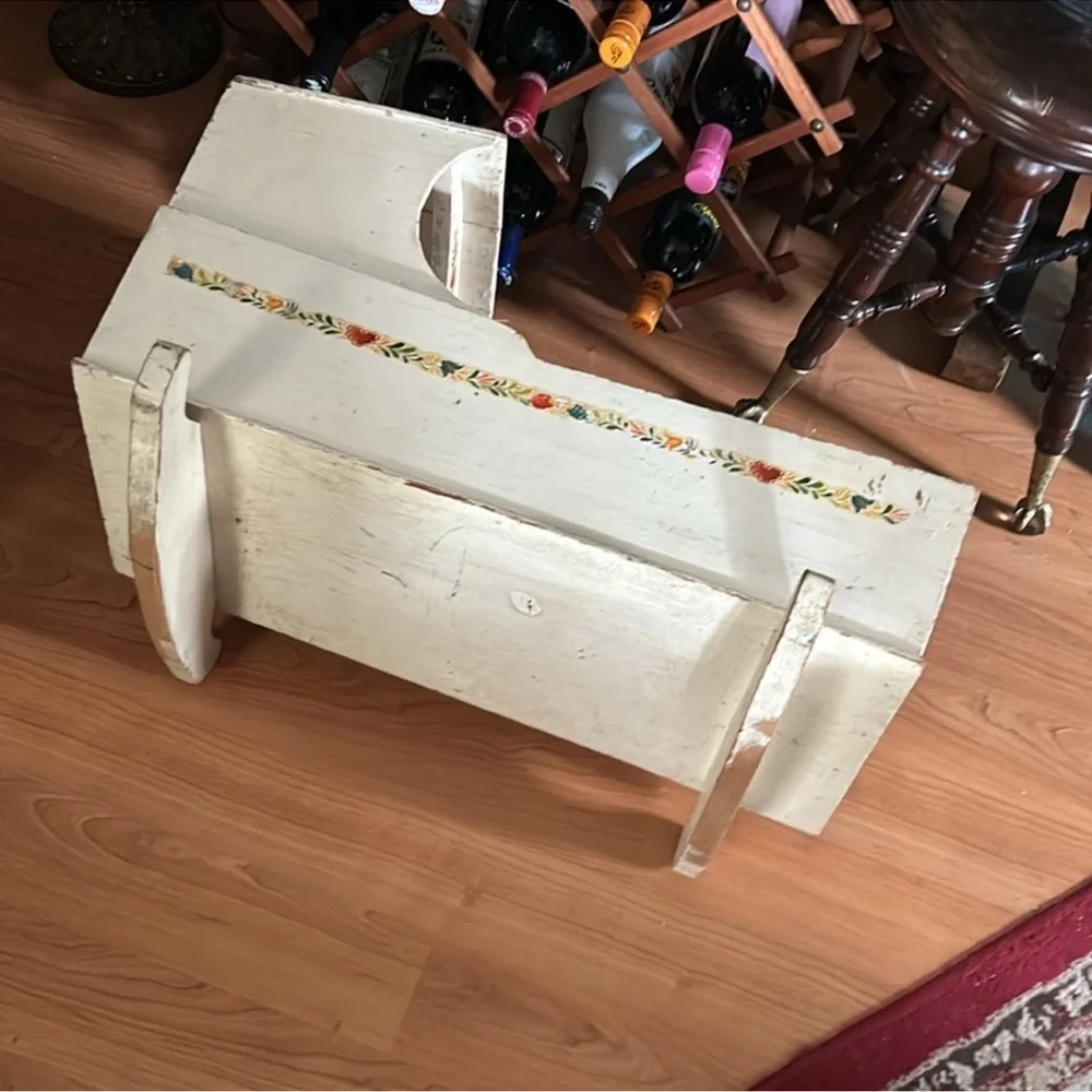 Vintage Primitive Wooden Rocking Cradle Bassinet